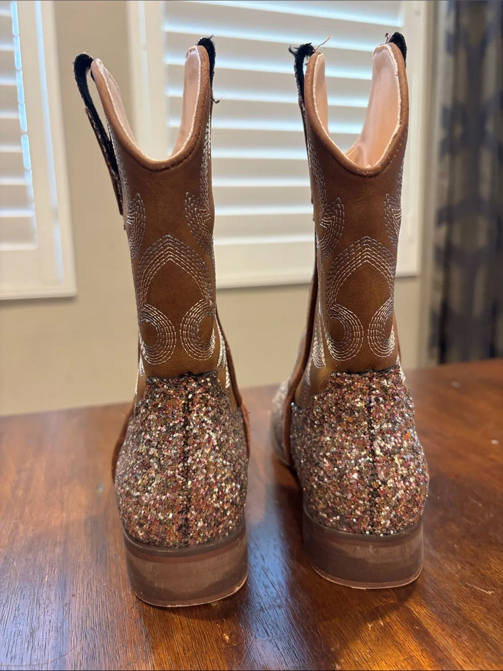 Glitter Multi-Tone Western Cowgirl Boots